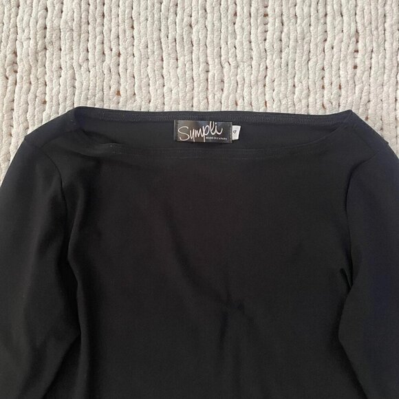 Women's Sympli Black Long Sleeve Tunic Tee - Size 4 - Picture 2 of 3